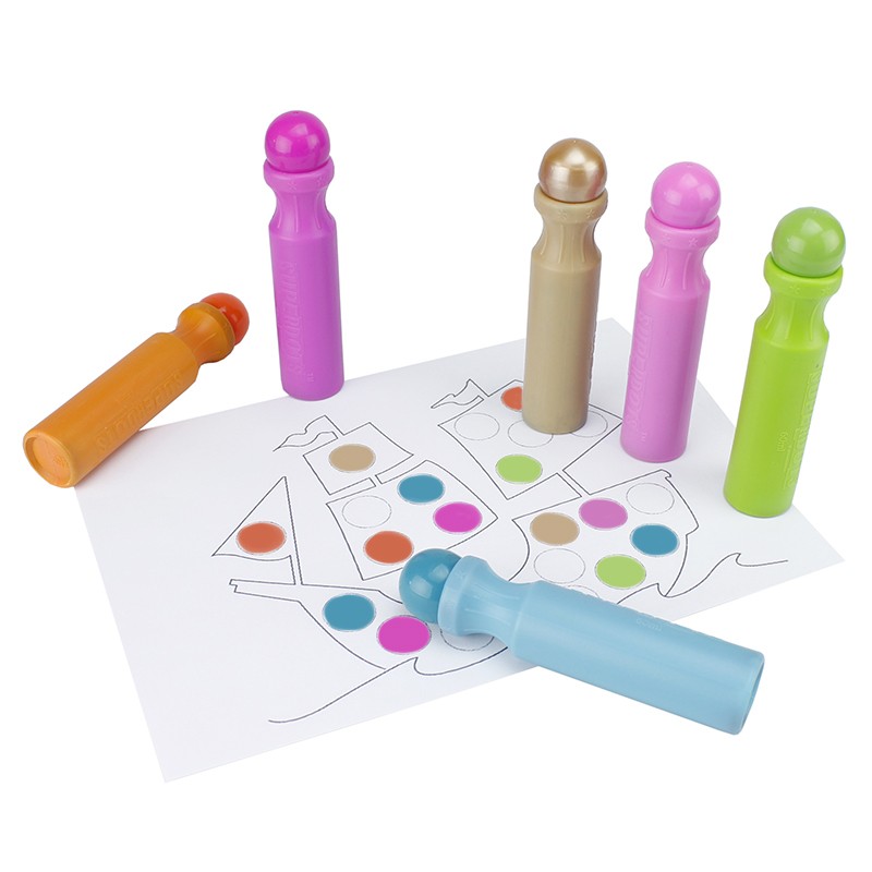 Carioci colorate Dot Markers, 60 ml, culori lavabile, varf 1.7 cm, capac filet - imagine 6